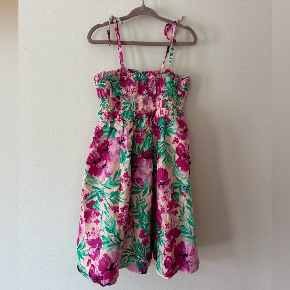 Crewcuts Pink and Green Floral Dress - Picture 1 of 2